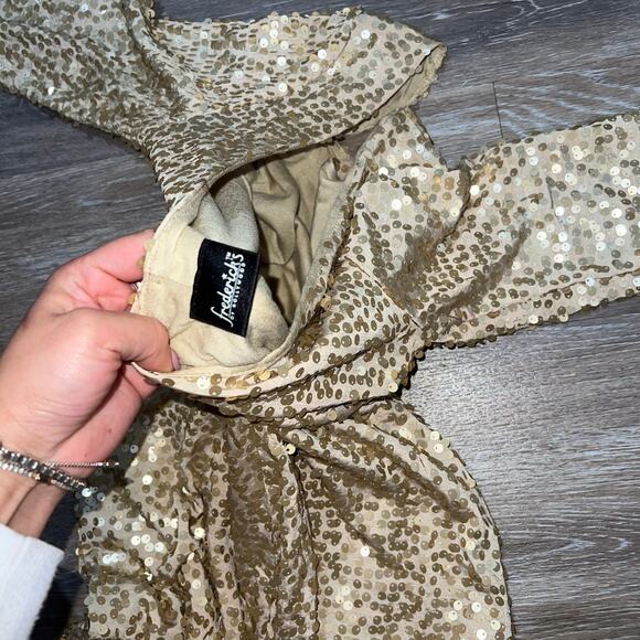 Fredericks of Hollywood Gold Sequin Dress Size Large Vintage - Picture 4 of 7